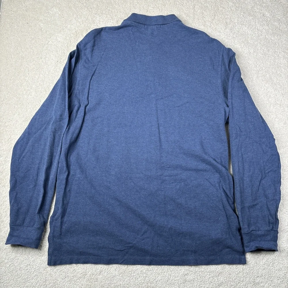 Polo Ralph Lauren Henley Polo Shirt Men's Size XL Blue Cotton Button Preppy